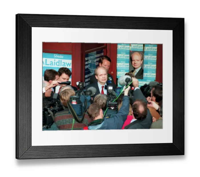 Framed Print : William Hague MP on streets of Paisley November 1997