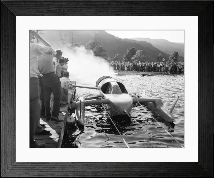 Framed Print : Donald Campbell in his Bluebird Jet Hydroplane 1955 Framed Print : Donald Campbell in his Bluebird Jet Hydroplane 1955