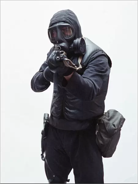 SAS A model in full SAS combat kit. Posed by model. 29th September 1988