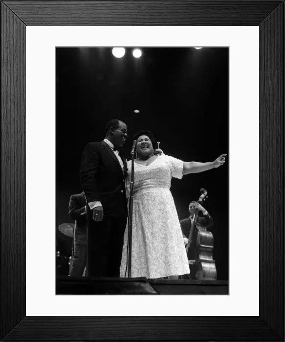 Framed Print : Louis Armstrong Jazz Musician - May 1956 during his first concert in Great Britain