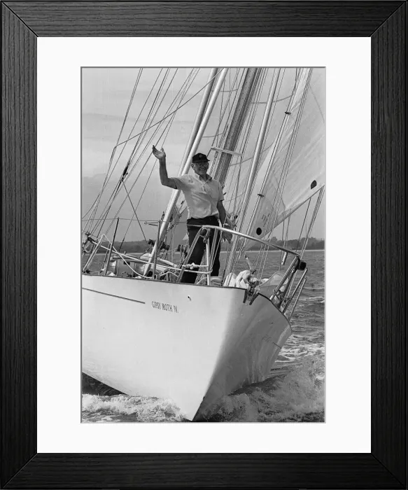 Framed Print : Francis Chichester on board his yacht Gypsy Moth IV, Wednesday 8th June 1966 Framed Print : Francis Chichester on board his yacht Gypsy Moth IV, Wednesday 8th June 1966