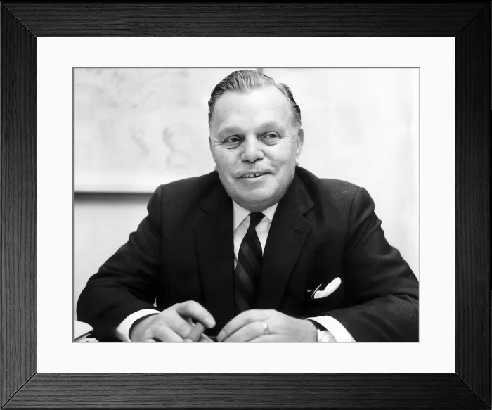 Framed Print : Sir Billy Butlin the man behind the Butlins Holiday worlds pictured here in 1968 at his Framed Print : Sir Billy Butlin the man behind the Butlins Holiday worlds pictured here in 1968 at his