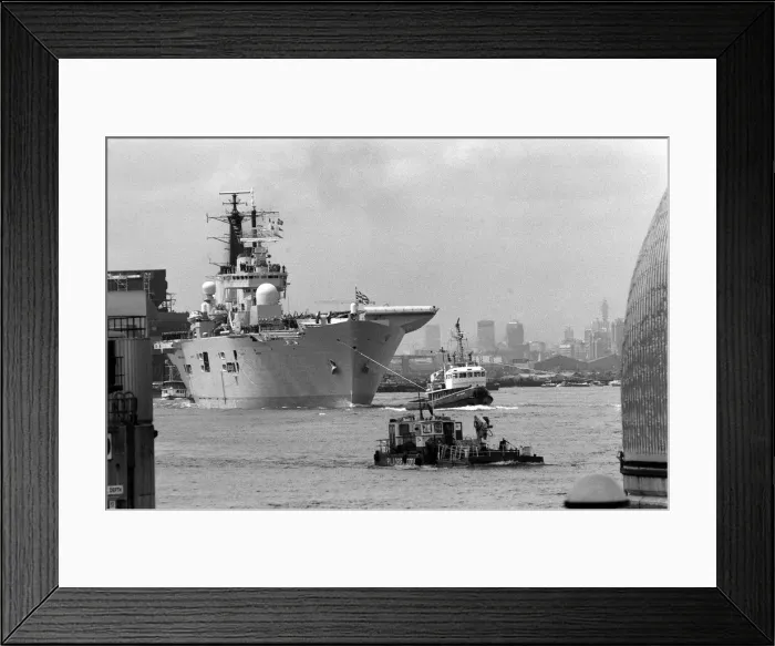 Framed Print : Ship Ark Royal Aircraft Carrier June 1987 at Greenwich London