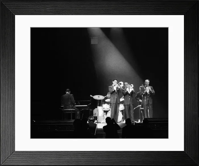 Framed Print : Louis Armstrong Jazz Musician - May 1956 during a concert tour of Great Britain