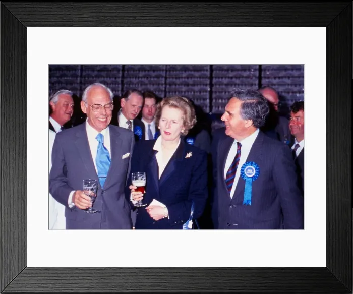 Framed Print : Margaret & Denis Thatcher in Edinburgh brewery June 1987