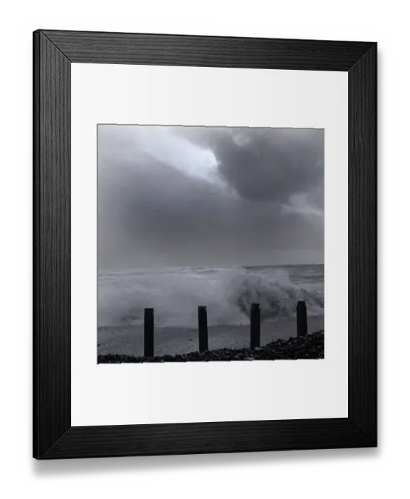 Framed Print : Four Horseman Angry Elements beach during a storm Sea crashing up against Framed Print : Four Horseman Angry Elements beach during a storm Sea crashing up against
