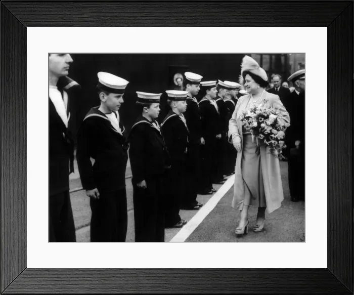 Framed Print : Queen Mother at the Launch of the Ark Royal - May 1950 Framed Print : Queen Mother at the Launch of the Ark Royal - May 1950