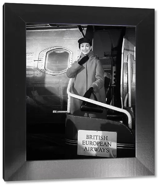 Margot Fonteyn at London Airport 1955