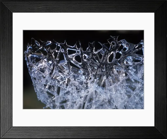 Framed Print : Weather Winter Snow Ice on Brook Edge snow crystals Framed Print : Weather Winter Snow Ice on Brook Edge snow crystals