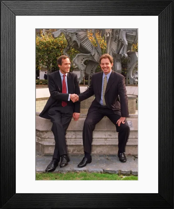 Framed Print : Tony Blair MP Labour leader greets the newest member of the Labour Party former