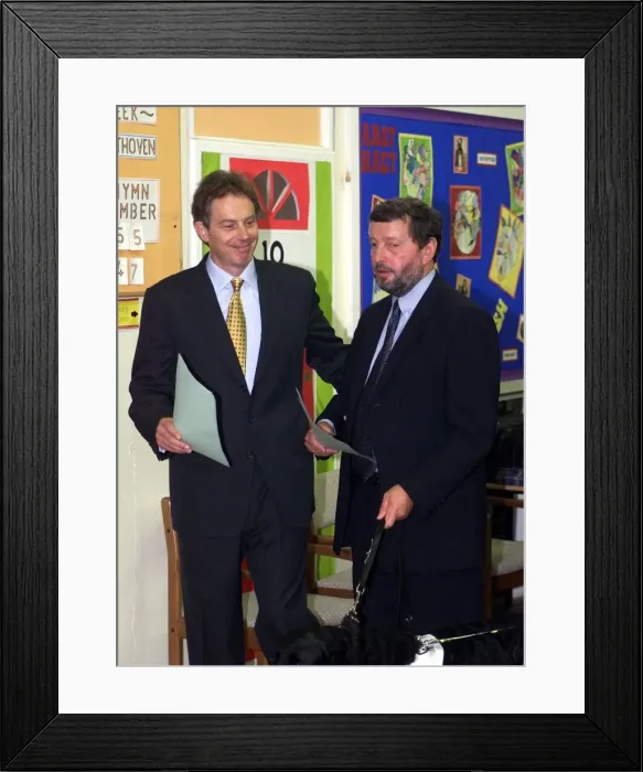 Framed Print : Tony Blair MP Prime Minister September 1999 and Education Secretary David Blunkett