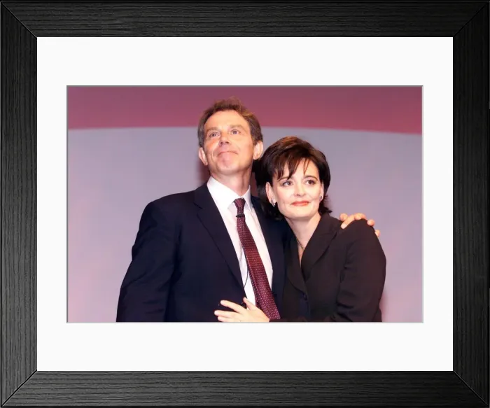 Framed Print : Tony Blair MP and wife Cherie Blair after his Speech Sep 1999 to the Labour