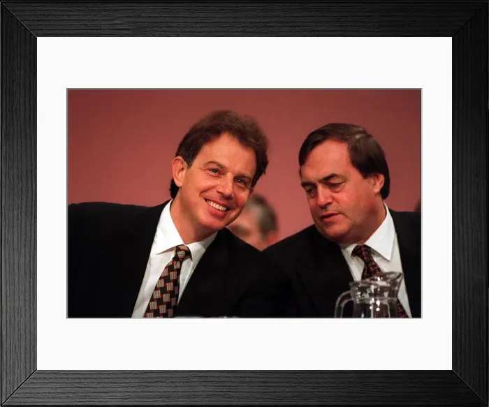 Framed Print : Tony Blair Labour leader with John Prescott on the platform at the Labour Party