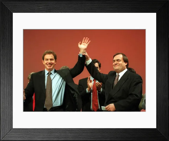 Framed Print : Tony Blair Labour Leader MP and John Prescott MP Deputy Leader receive a standing ovation