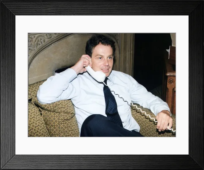 Framed Print : Tony Blair on the telephone 1994 A©Mirrorpix