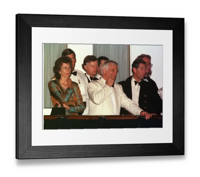 Framed Print : Chris Patten Governor of Hong Kong for Handover June 1997 watches the Beating the Retreat Framed Print : Chris Patten Governor of Hong Kong for Handover June 1997 watches the Beating the Retreat