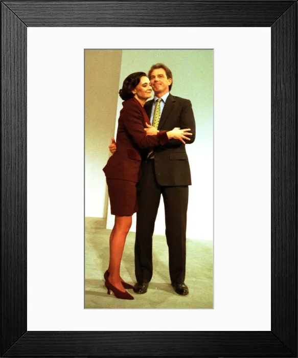 Framed Print : Tony Blair Labour leader MP with his wife Cherie after making his speech at the Labour Framed Print : Tony Blair Labour leader MP with his wife Cherie after making his speech at the Labour