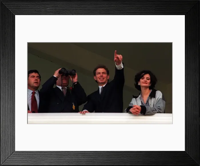 Framed Print : Tony Blair Labour Leader MP with wife Cherie and Deputy Leader John Prescott