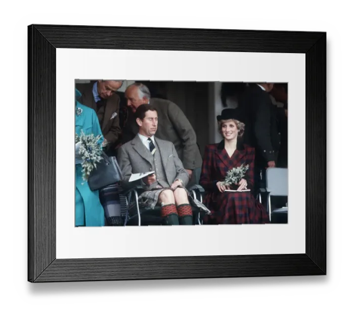 Framed Print : Prince Charles and Princess Diana at the annual the Braemar Highland Games near Balmoral