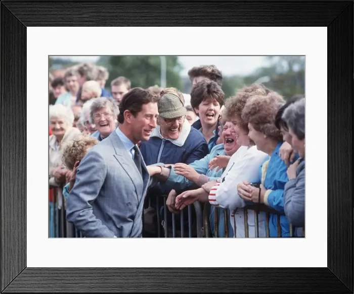 Framed Print : Prince Charles in Easterhouse Scotland meeting locals 1987 Glasgow Framed Print : Prince Charles in Easterhouse Scotland meeting locals 1987 Glasgow