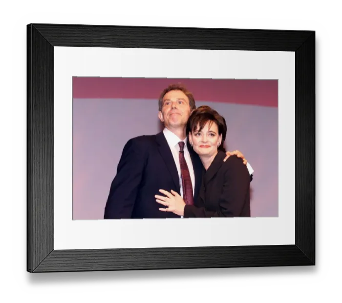 Framed Print : Tony Blair MP with wife Cherie after his speech Sept 1999 at the Labour Party