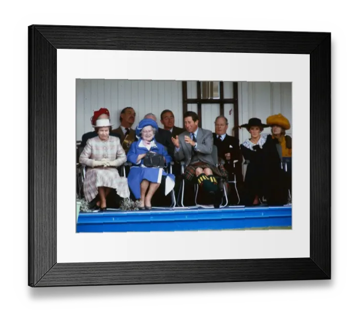 Framed Print : The Royal Family on the podium at the annual Braemar Highland Games near Balmoral Framed Print : The Royal Family on the podium at the annual Braemar Highland Games near Balmoral