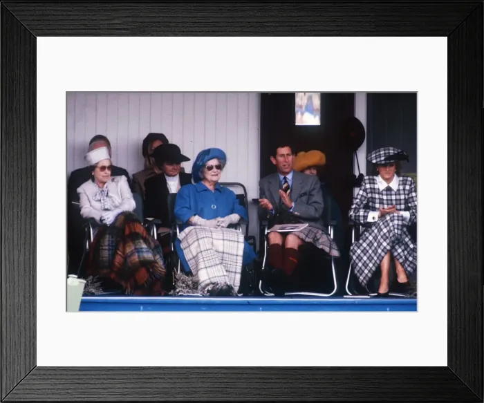 Framed Print : The Royal Family on the podium at the annual Braemar Highland Games near Balmoral Framed Print : The Royal Family on the podium at the annual Braemar Highland Games near Balmoral