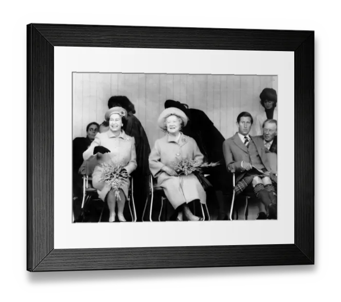 Framed Print : Elizabeth Queen mother Prince Charles and the Queen 2nd march 1988