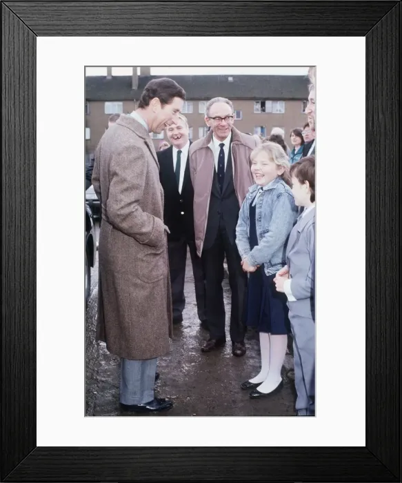 Framed Print : Prince Charles in Easterhouse Scotland meeting locals 1987 Glasgow