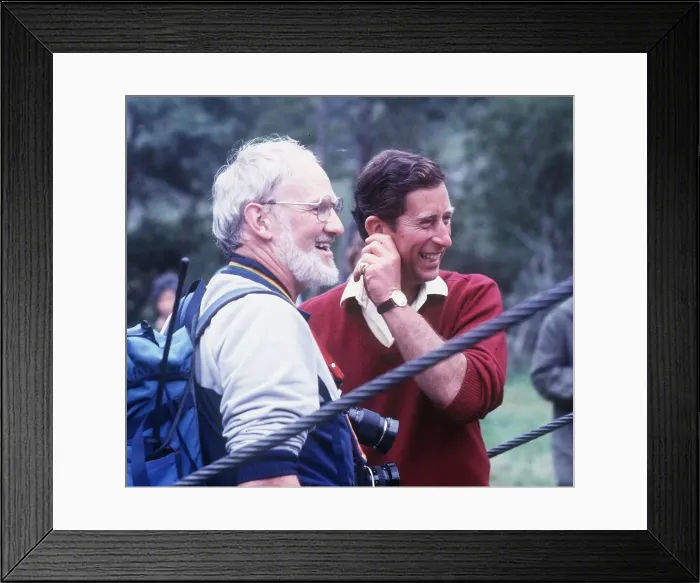 Framed Print : Prince Charles after walking tightrope at Glen Coe and River Nevis Scotland August 1987