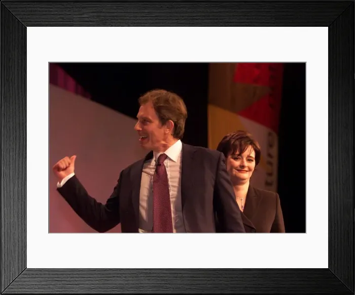 Framed Print : Tony Blair MP and Wife Cherie Blair September 1999 after his speech to the Labour Framed Print : Tony Blair MP and Wife Cherie Blair September 1999 after his speech to the Labour