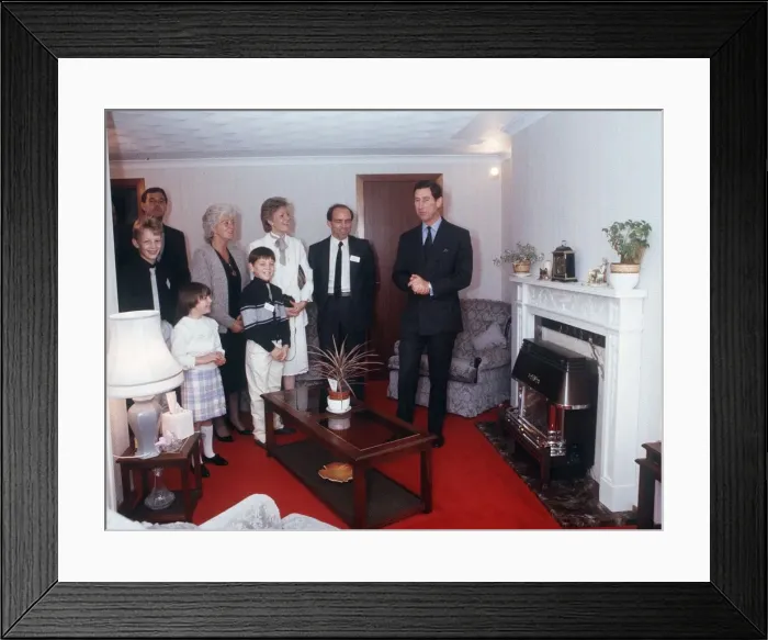 Framed Print : Prince Charles meeting family from Glasgow November 1985 Framed Print : Prince Charles meeting family from Glasgow November 1985