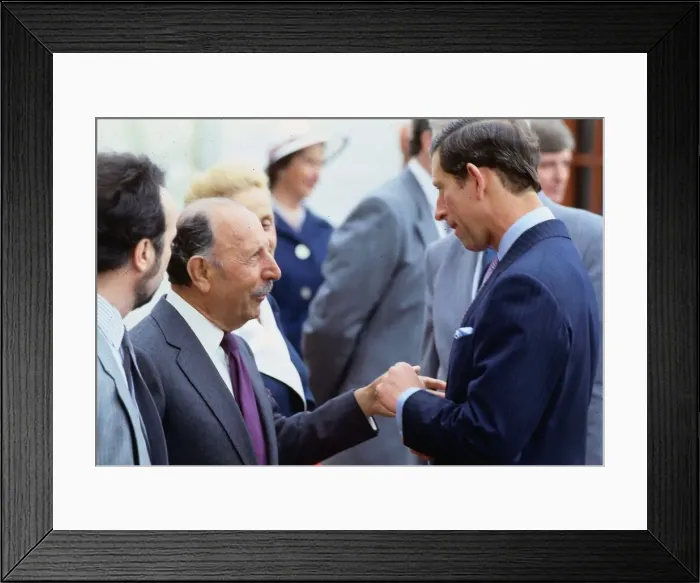 Framed Print : Prince Charles Prince of Wales July 1988 talking to Lord Forte C / T Roy : Brit Framed Print : Prince Charles Prince of Wales July 1988 talking to Lord Forte C / T Roy : Brit
