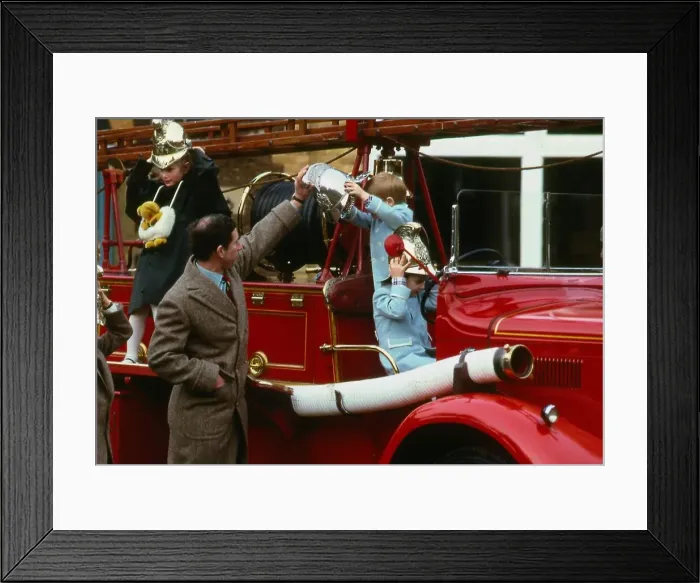 Framed Print : Prince Charles Prince of Wales January 1988 playing with Prince William Framed Print : Prince Charles Prince of Wales January 1988 playing with Prince William