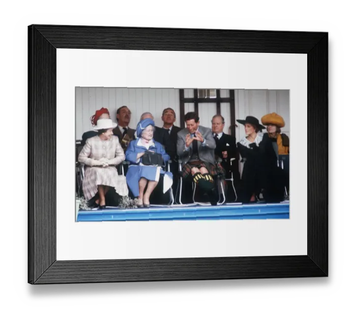 Framed Print : The Royal Family on the podium at the annual Braemar Highland Games near Balmoral