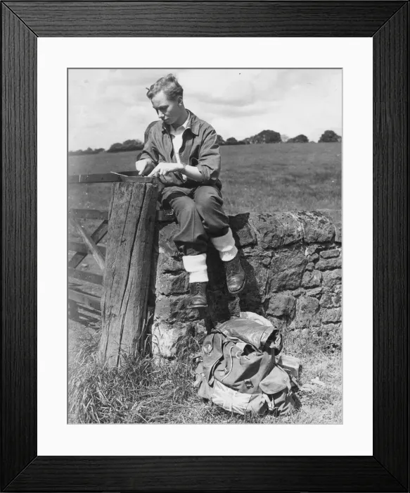 Framed Print : Donald Crawford takes a break from his hike Framed Print : Donald Crawford takes a break from his hike