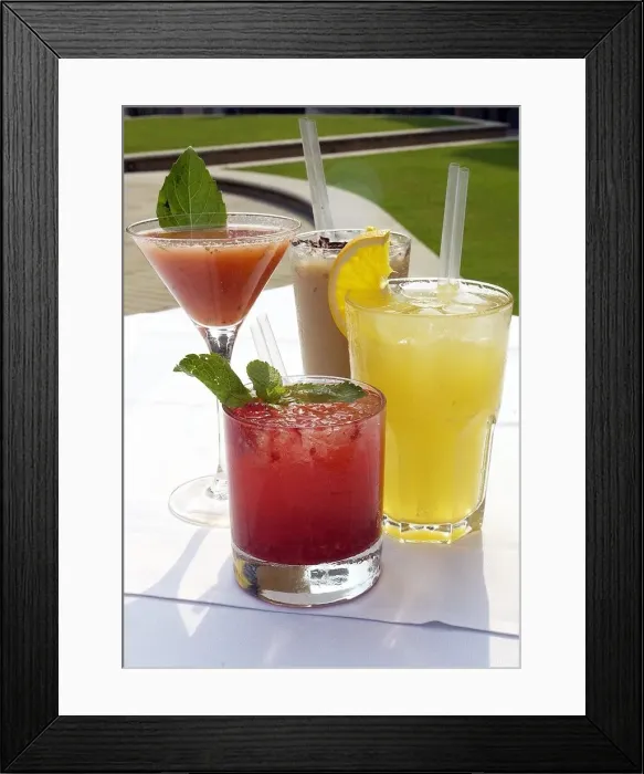 Framed Print : Cocktails. L / r - Durden, Orange Mocha Frappucciono (correct Framed Print : Cocktails. L / r - Durden, Orange Mocha Frappucciono (correct