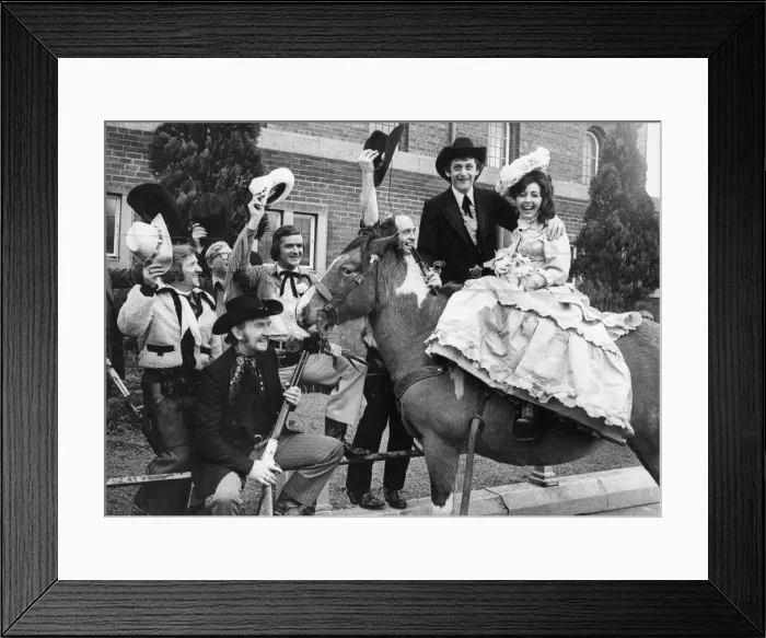 Framed Print : Millie Bulman and Jack Blenkinsop cowboy wedding Framed Print : Millie Bulman and Jack Blenkinsop cowboy wedding