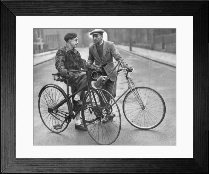 Framed Print : Jack Henderson and George Hepple with their cycles in the Haymarket-Morpeth Good Friday Framed Print : Jack Henderson and George Hepple with their cycles in the Haymarket-Morpeth Good Friday