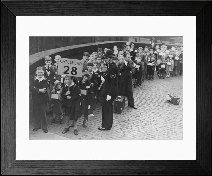 Framed Print : World War Two - Evacuation of children Children of All saints School Framed Print : World War Two - Evacuation of children Children of All saints School