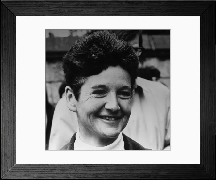 Framed Print : Pacifist campaigner Pat Arrowsmith smiling after being released from her seventh prison Framed Print : Pacifist campaigner Pat Arrowsmith smiling after being released from her seventh prison