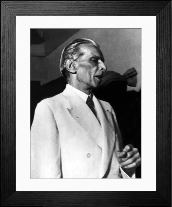 Framed Print : Mohammed Ali Jinnah, aged 70, President of the Moslim League Framed Print : Mohammed Ali Jinnah, aged 70, President of the Moslim League