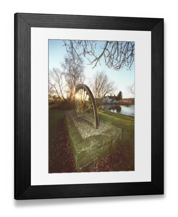 Framed Print : Baxterley nr. Tamworth. This is the Village Green with the Rose Pub in