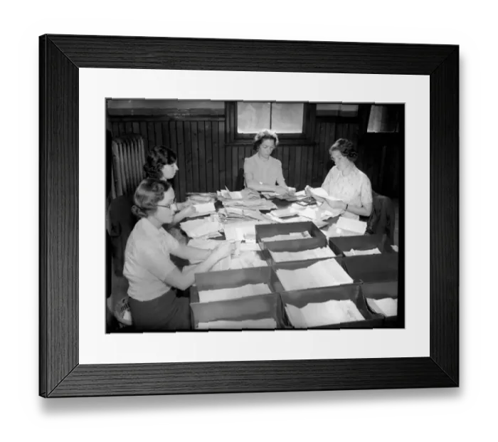 Framed Print : Petrol Rationing September 1939 Women from the Ministry of Supply vet