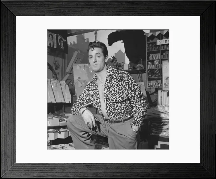 Framed Print : A Rock Hudson look a like models one of the unique dshirts desins to be found in Framed Print : A Rock Hudson look a like models one of the unique dshirts desins to be found in