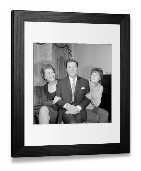 Framed Print : Actor Reg Varney seen here with his wife and daughter. Circa 1963