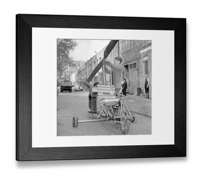 Framed Print : A man prepares his home made autogyro (Gyro copter) for flight Circa 1962