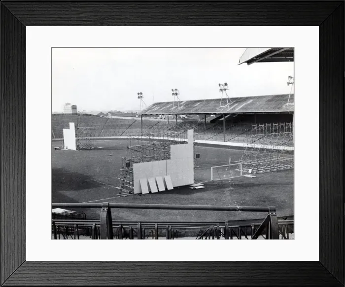 Framed Print : Ibrox park Rangers FC April 1968 Glasgow large screens erected on pitch to show Framed Print : Ibrox park Rangers FC April 1968 Glasgow large screens erected on pitch to show