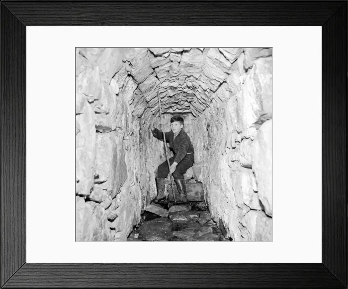Framed Print : A young boy poses in the Well of Heads'at Invergarry, Scotland circa 1960 Framed Print : A young boy poses in the Well of Heads'at Invergarry, Scotland circa 1960