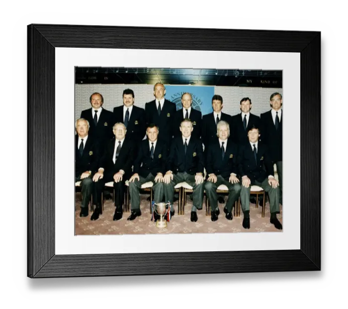 Framed Print : Rangers FC Team veteran European Cup-winners Cup winning team of 1972 line-up blazer